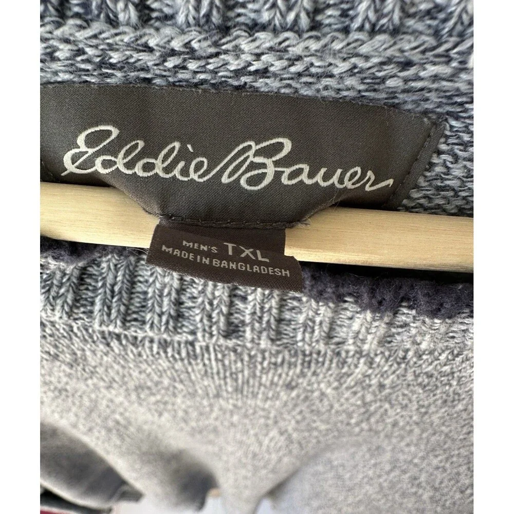 Eddie Bauer Sweater Men's TXL Gray Long Sleeve Crew Neck - Picture 5 of 7